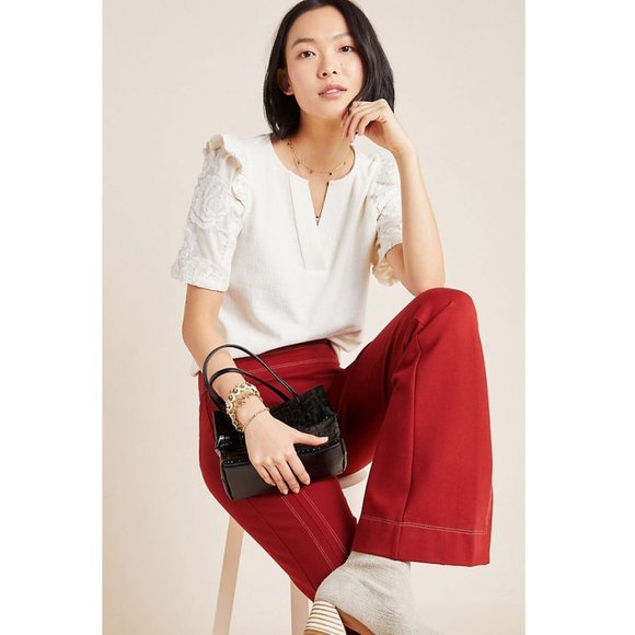 Anthropologie Tops - anthropologie current air jacquie lace-sleeved top